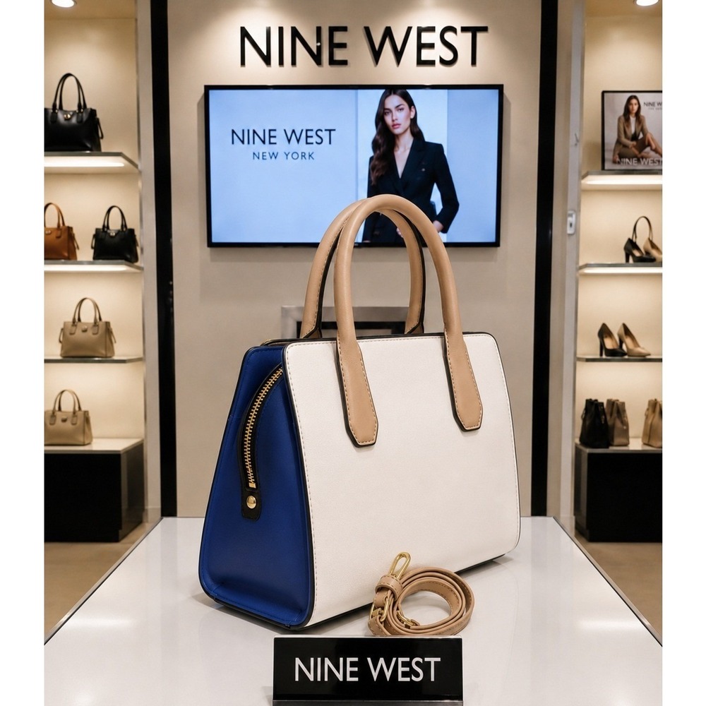 Nine West Music Bar Satchel Multi Blue Black Tan‎ NGN101706 Crossbody Bag NEW